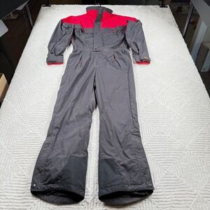 REI Men's Snow Ski Suit Jumpsuit Small VTG Gray Red Winter Sportswear Winter